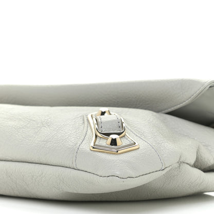 Balenciaga Agneau Gold Metallic Edge Hardware Envelope Strap Clutch Gris 5 of 8