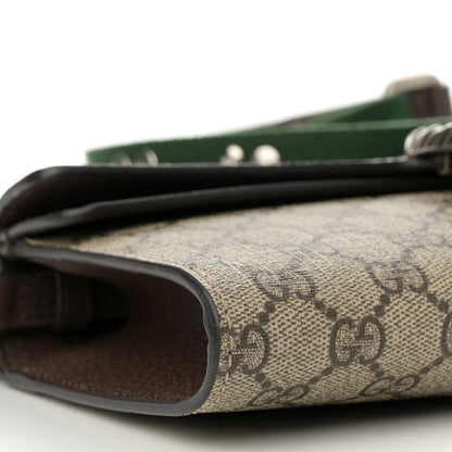 Gucci GG Supreme Web Monogram Textured Dollar Calfskin Dionysus Small Shoulder Bag Beige Ebony New Acero 10 of 16