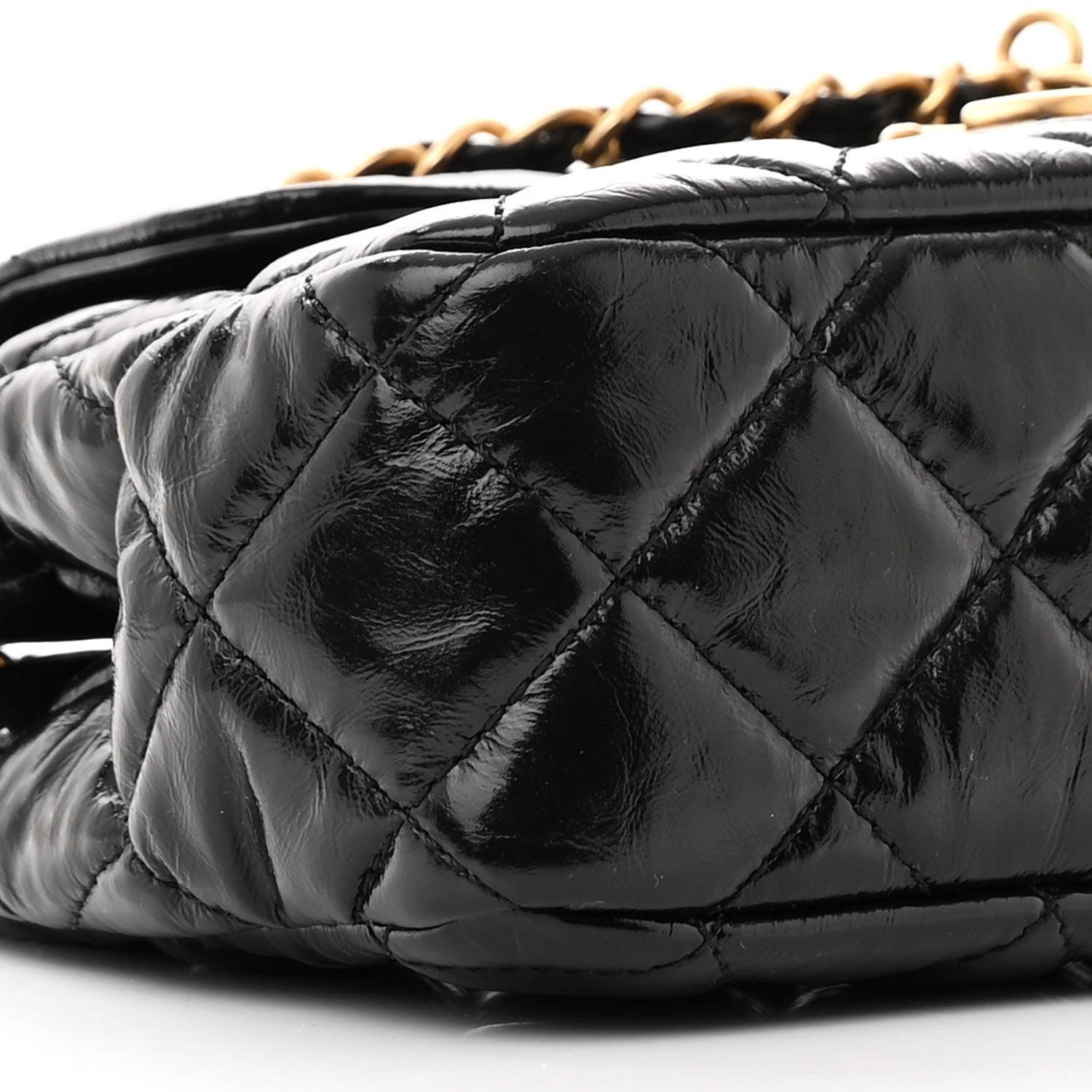Chanel Shiny Crumpled Calfskin Quilted Small Wavy CC Hobo Black 9 of 14