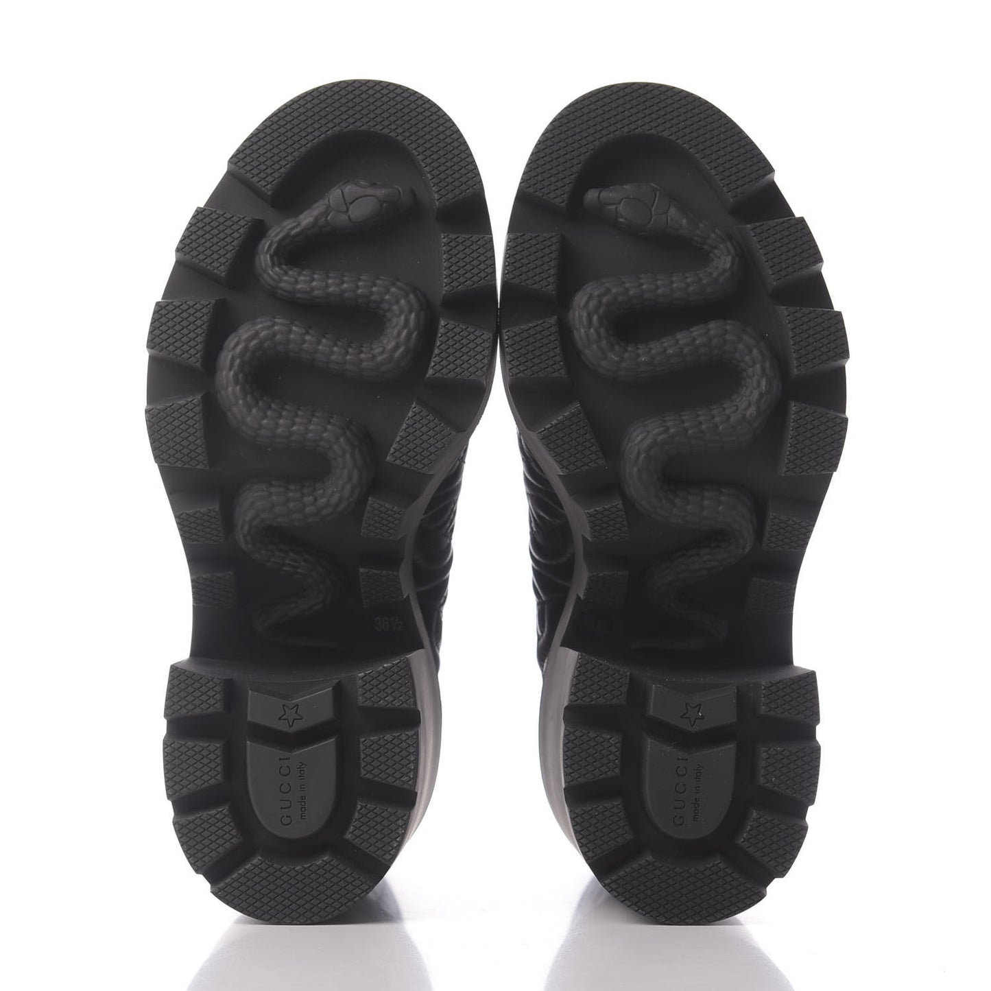 Calfskin Nappa Rhombus Quilted Trip Ankle Boots 36.5 Black