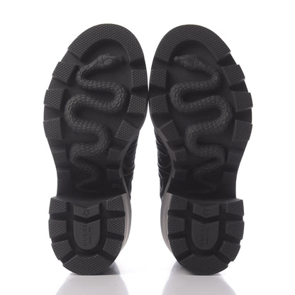 Gucci Calfskin Nappa Rhombus Quilted Trip Ankle Boots 36.5 Black 6 of 12