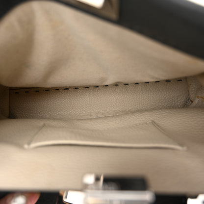 Fendi Cuoio Romano Selleria Bi-Color Mini Peekaboo Iconic Satchel Asfalto Latte 5 of 10