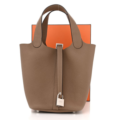 Hermes Taurillon Maurice Picotin Lock 18 PM Beige De Weimar 11 of 11