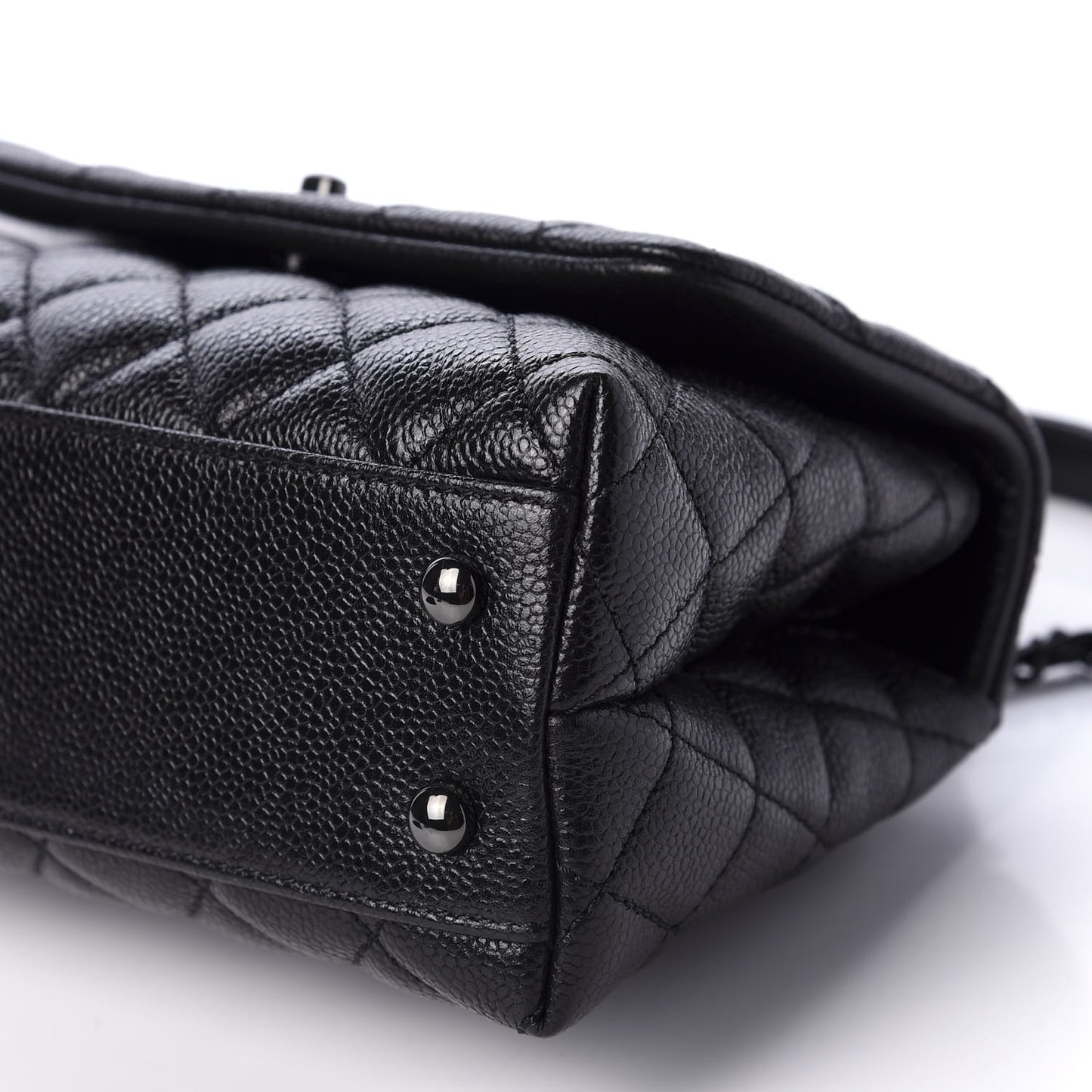 Caviar Quilted Mini Coco Handle Flap So Black