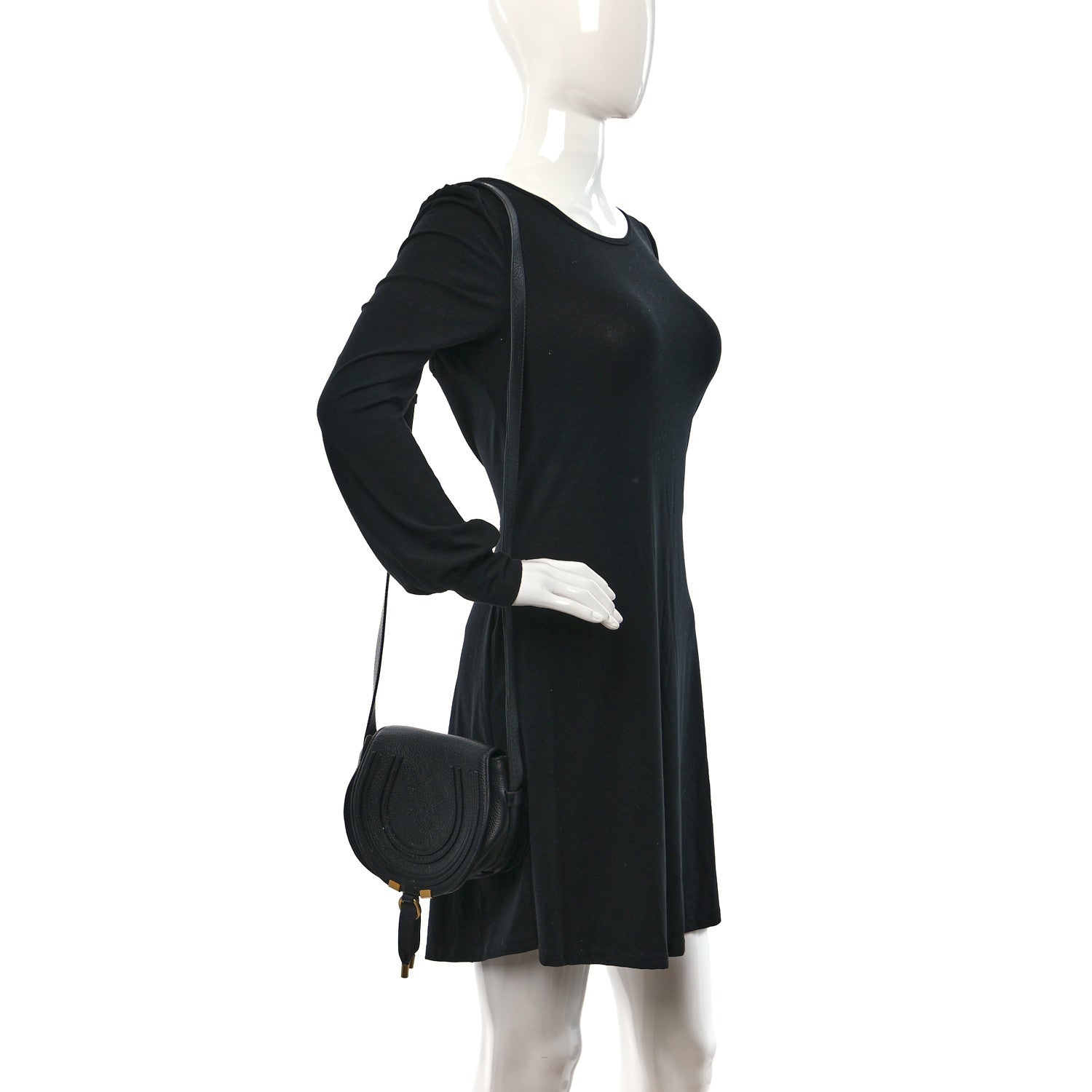 Chloe Calfskin Mini Marcie Round Crossbody Bag Black 2 of 8