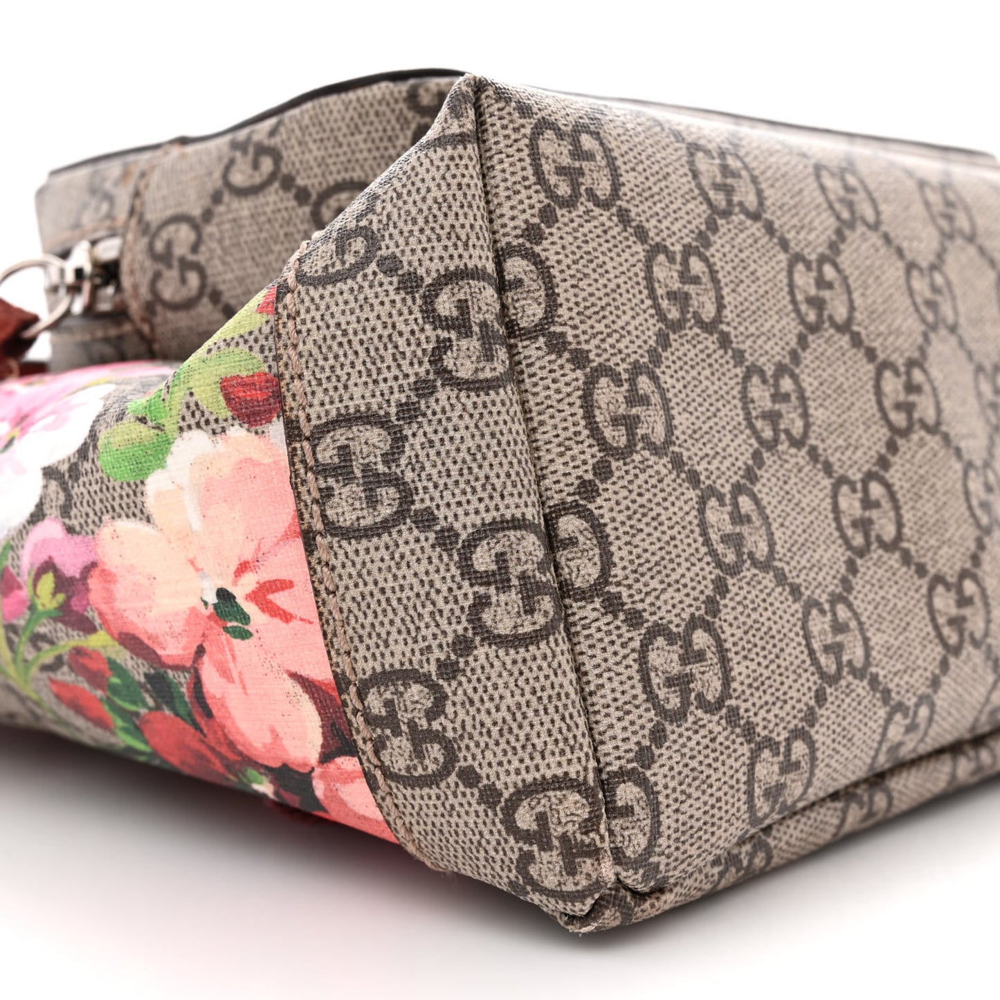 GG Supreme Monogram Blooms Small Single Buckle Backpack Beige Multicolor Dry Rose