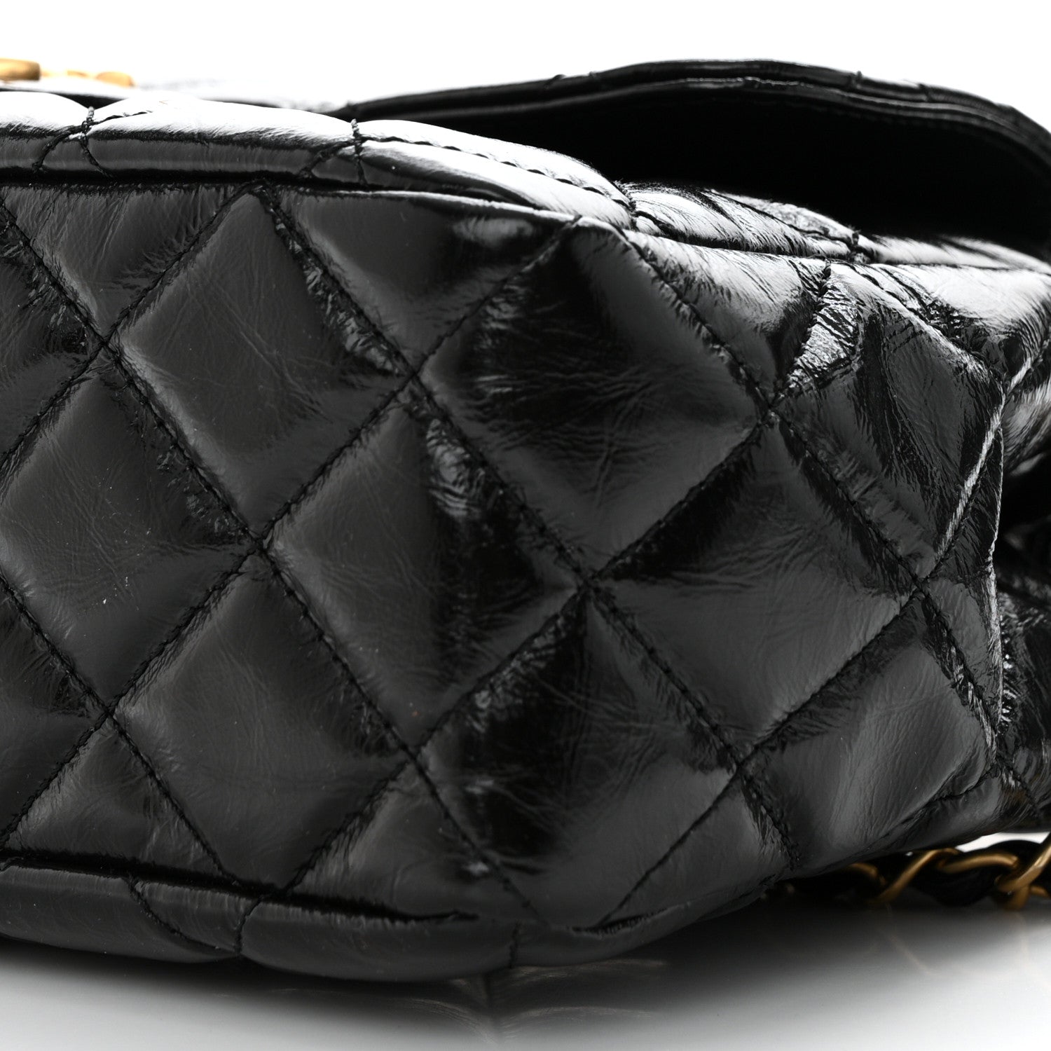 Chanel Shiny Crumpled Calfskin Quilted Wavy CC Hobo Black 10 of 10