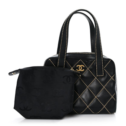 Chanel Calfskin Contrast Stitch Surpique Bowler Black 3 of 9