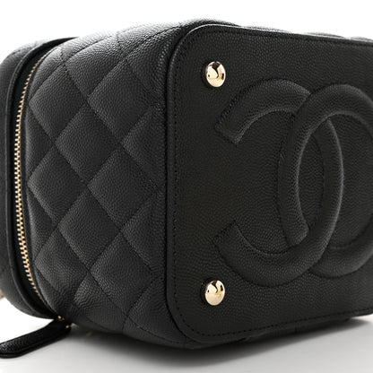 Chanel Caviar Quilted Small Top Handle Vanity Case With Chain Black 10 of 11