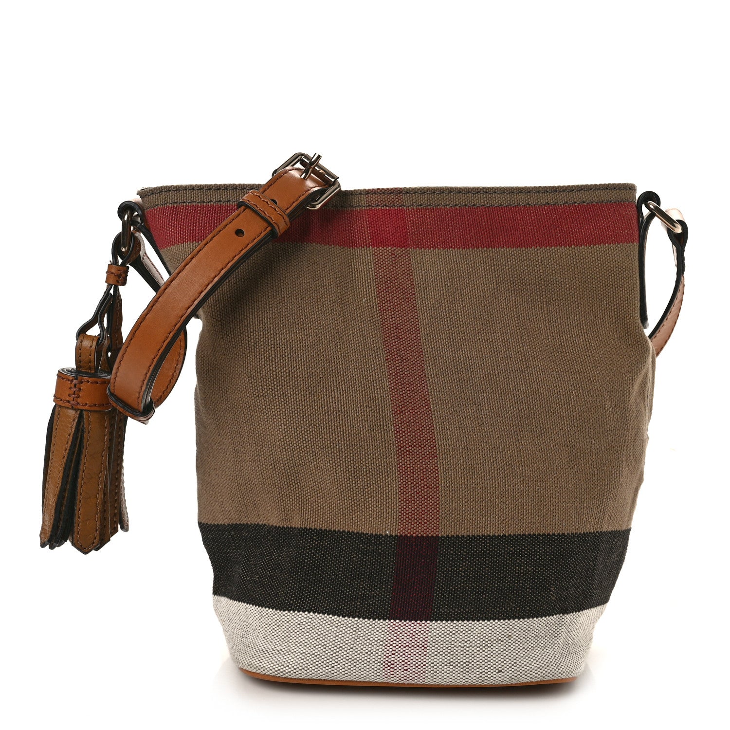Burberry Canvas Mega Check Medium Ashby Bucket Bag Brown 2 of 8