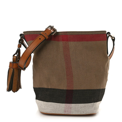 Burberry Canvas Mega Check Medium Ashby Bucket Bag Brown 2 of 8