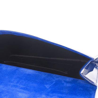 Saint Laurent Patent Calfskin Monogram Large Belle De Jour Clutch Royal Blue 5 of 7