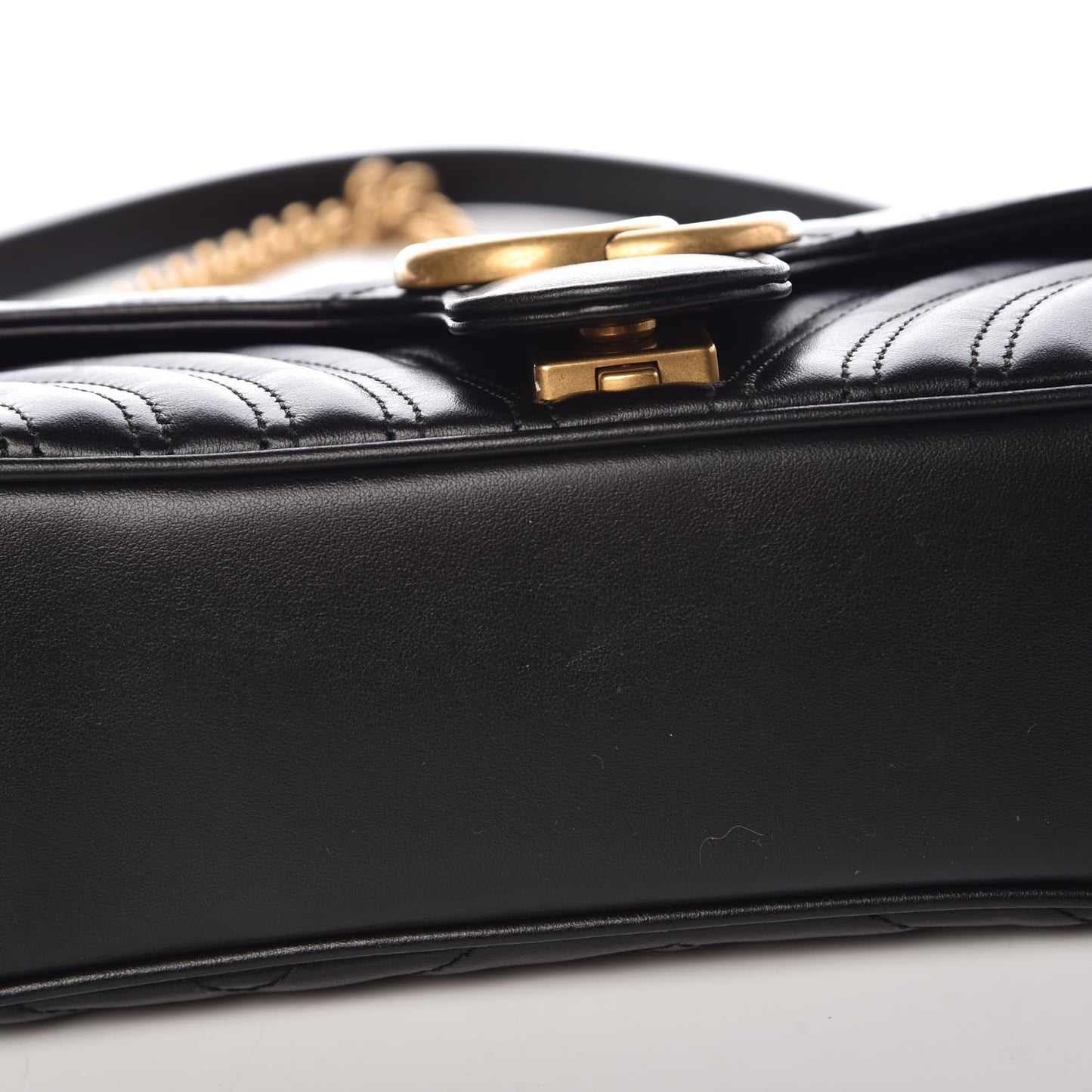 Calfskin Matelasse Small GG Marmont Shoulder Bag Black
