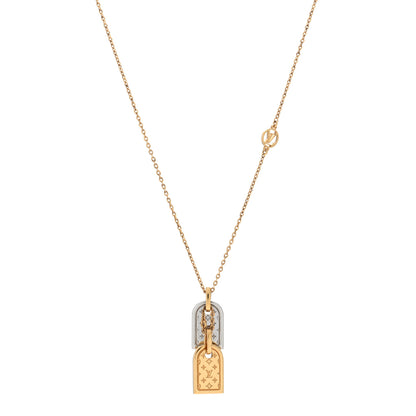 Louis Vuitton Nanogram Name Tag Necklace Gold 1 of 4