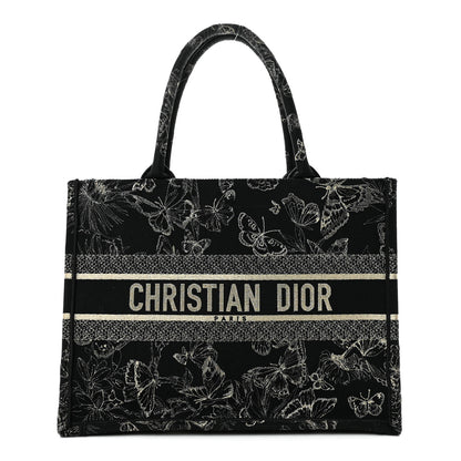 Christian Dior Canvas Embroidered Medium New York Butterfly Book Tote Black 1 of 12