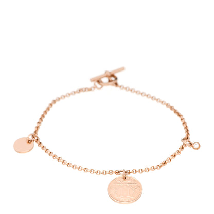 Hermes 18K Rose Gold Diamond PM Ex-Libris Bracelet LG 1 of 4