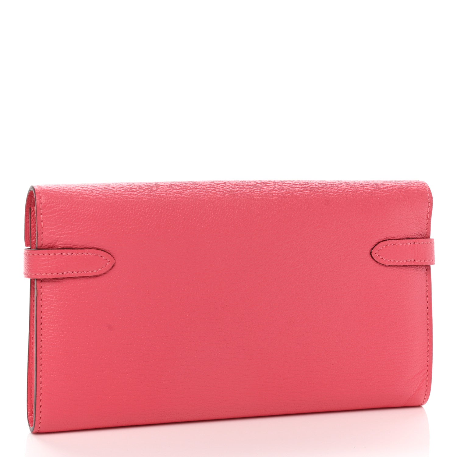 Hermes Chevre Mysore Kelly Longue Wallet Rose Lipstick 3 of 8