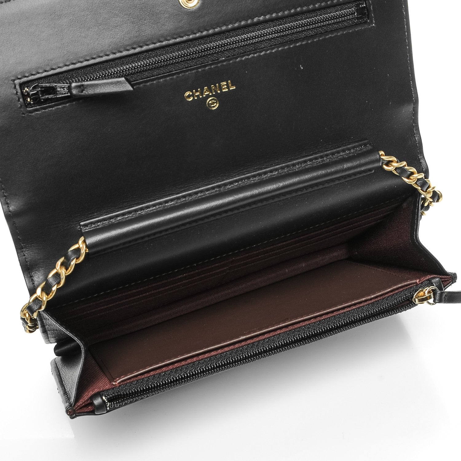 Chanel Aged Calfskin Quilted Lucky Charms 2.55 Reissue Wallet On Chain WOC Black 5 of 9