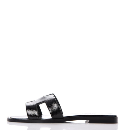 Hermes Patent Epsom Oran Sandals 36 Black 1 of 8