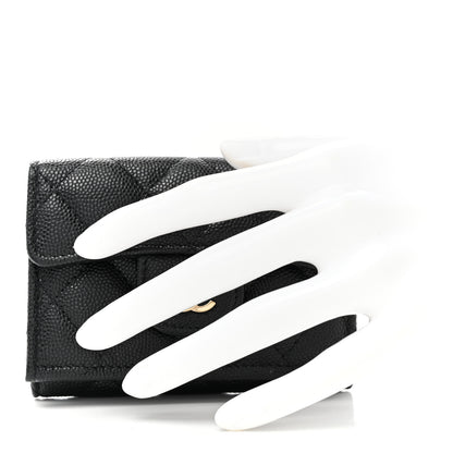 Chanel Caviar Quilted Double Flap Wallet Black 2 of 8