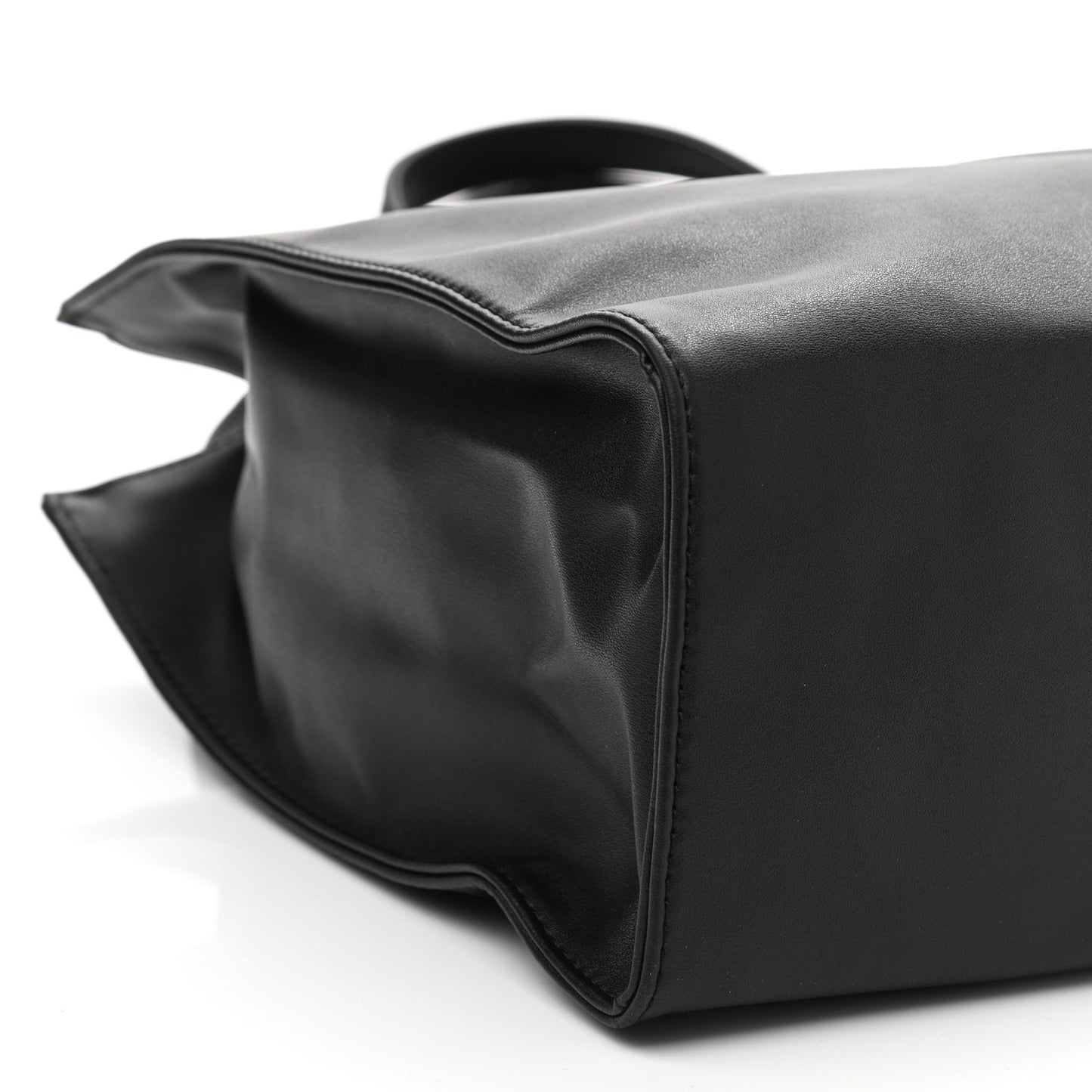Vegan Leather Medium Shopping Bag Black