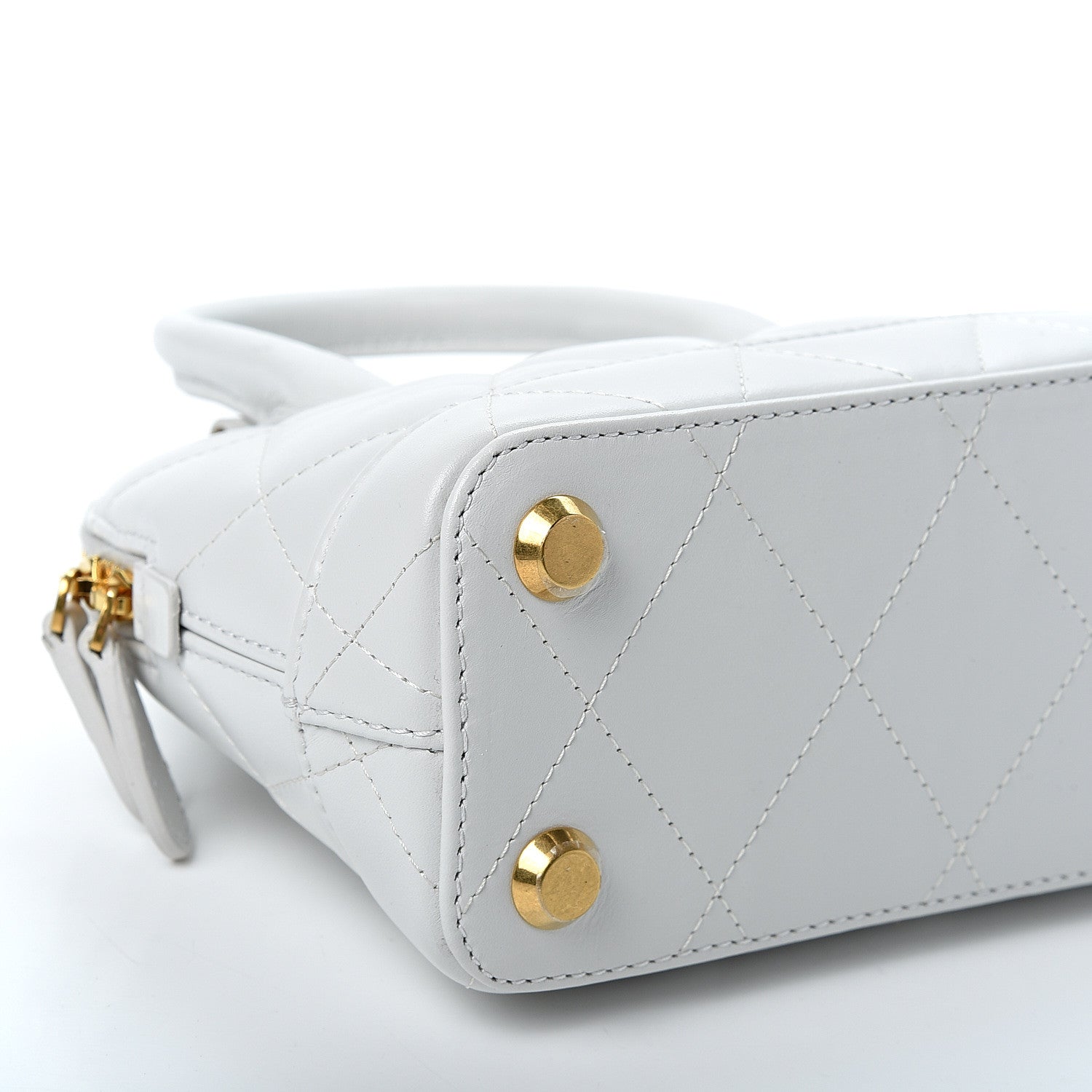 Balenciaga Nappa Calfskin Quilted XXS Ville Top Handle Bag White 7 of 8