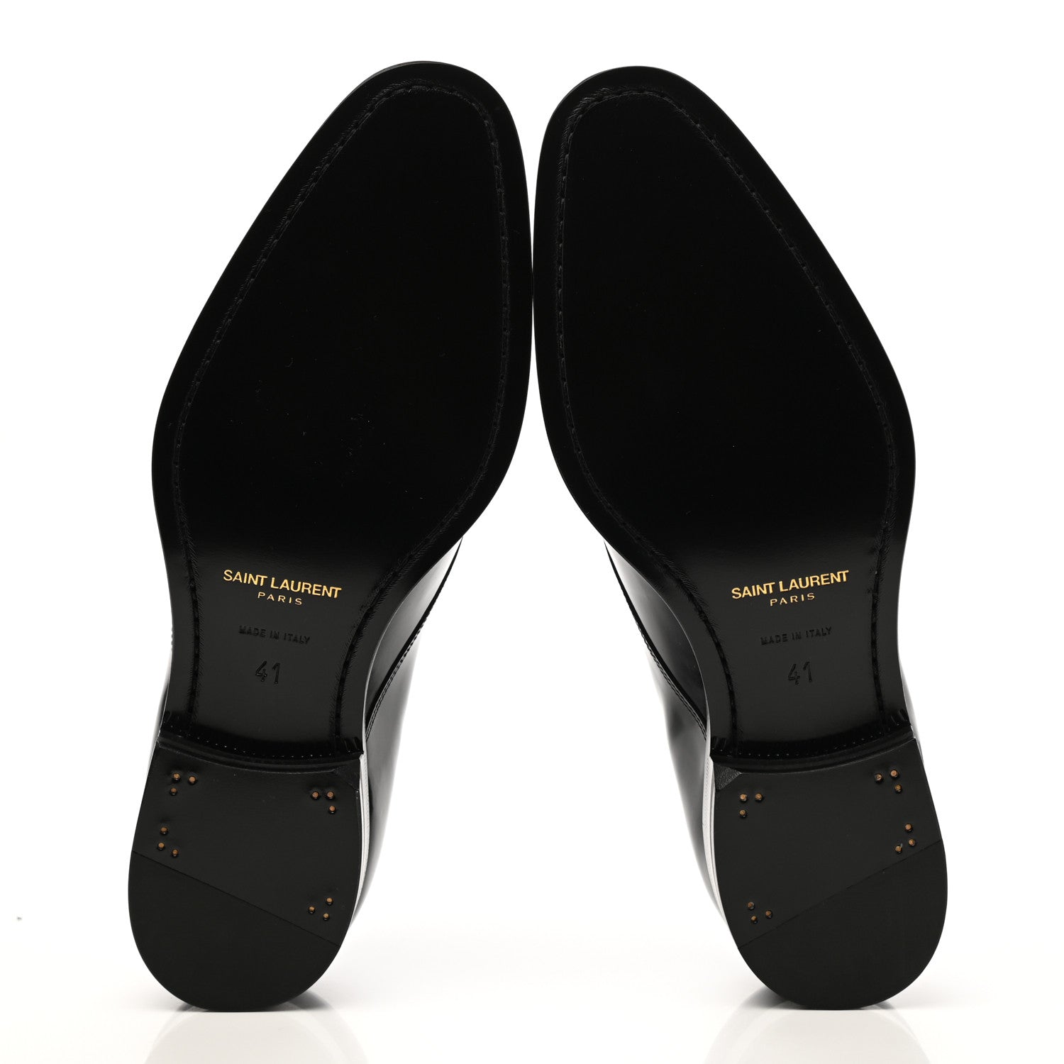 Saint Laurent Patent Calfskin Mens Smoking 25 Derby Lace Up Shoes 41 Black 5 of 8