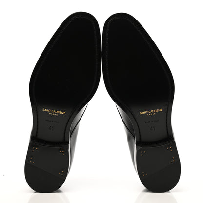 Saint Laurent Patent Calfskin Mens Smoking 25 Derby Lace Up Shoes 41 Black 5 of 8