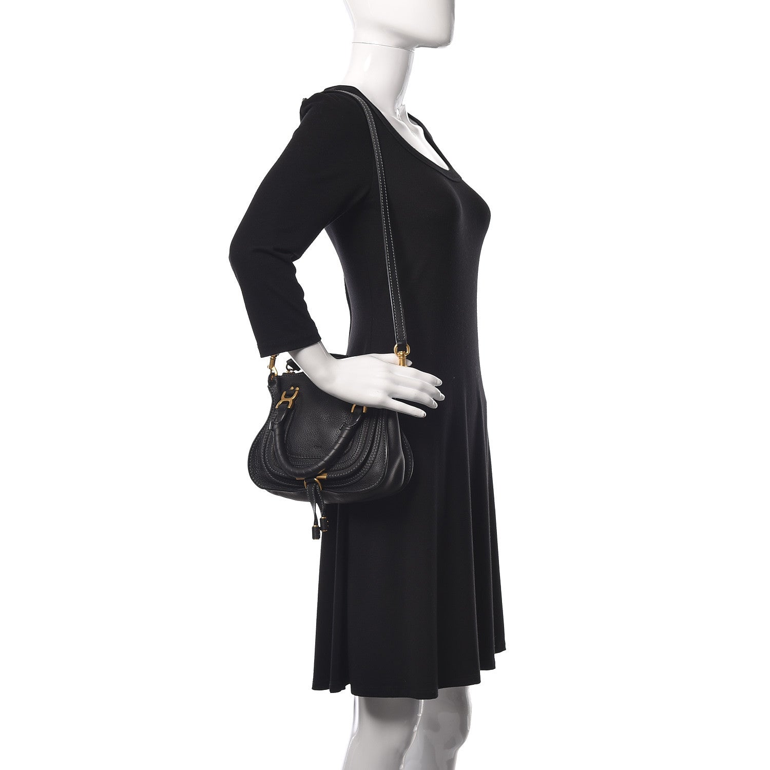 Chloe Calfskin Baby Marcie Satchel Black 2 of 8