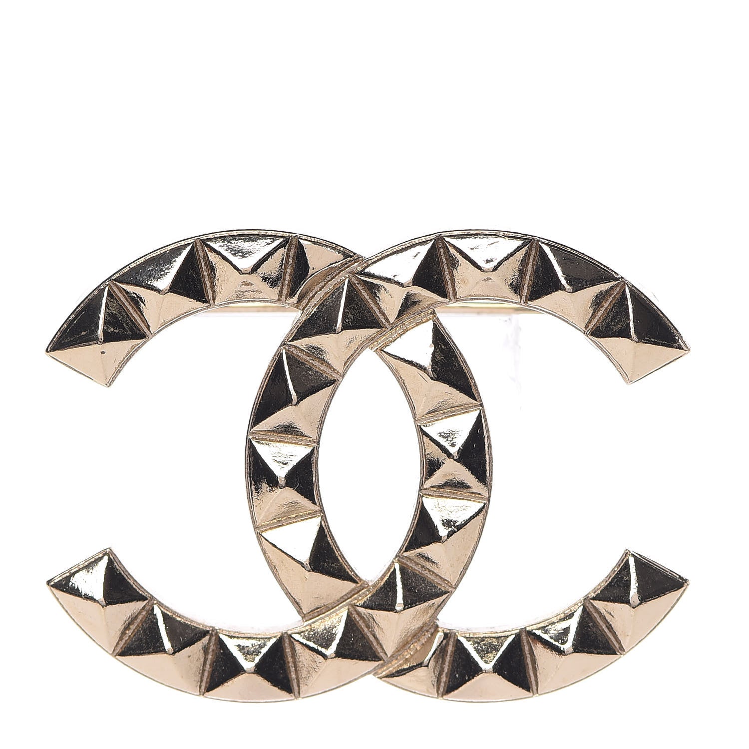 Chanel Studded CC Pin Brooch Gold 1 of 5