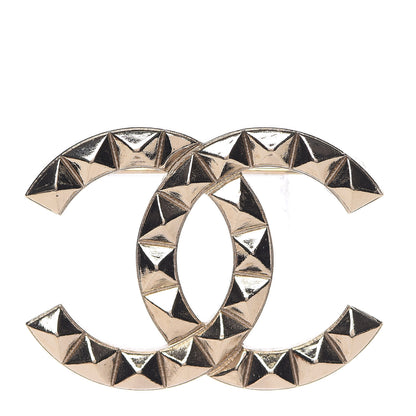 Chanel Studded CC Pin Brooch Gold 1 of 5