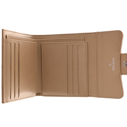 Chanel Caviar Quilted Compact Flap Wallet Beige 5 of 9