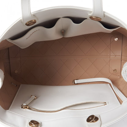 Chanel Calfskin Large Serial Shopper Tote White 4 of 9