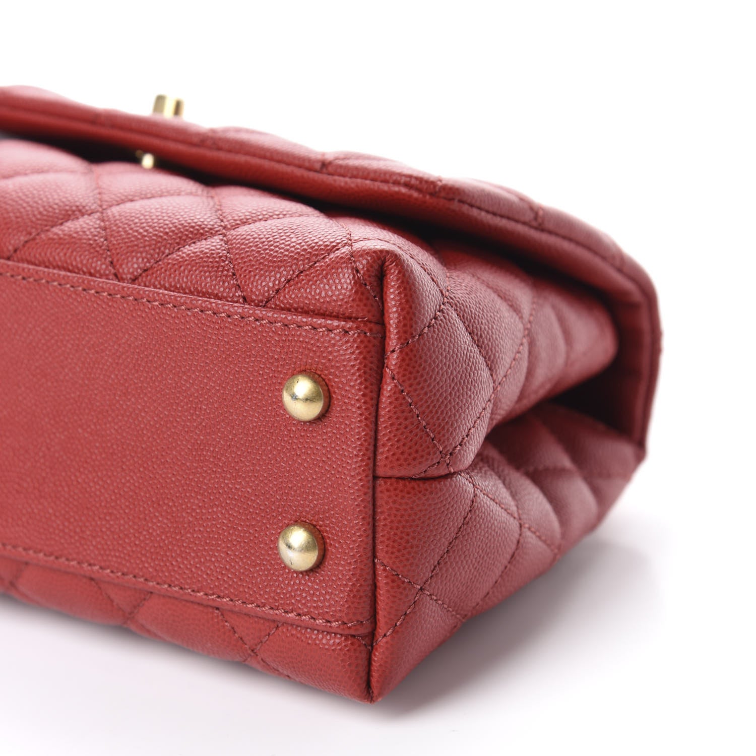Chanel Caviar Lizard Quilted Mini Coco Handle Flap Red 7 of 10