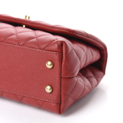 Chanel Caviar Lizard Quilted Mini Coco Handle Flap Red 7 of 10