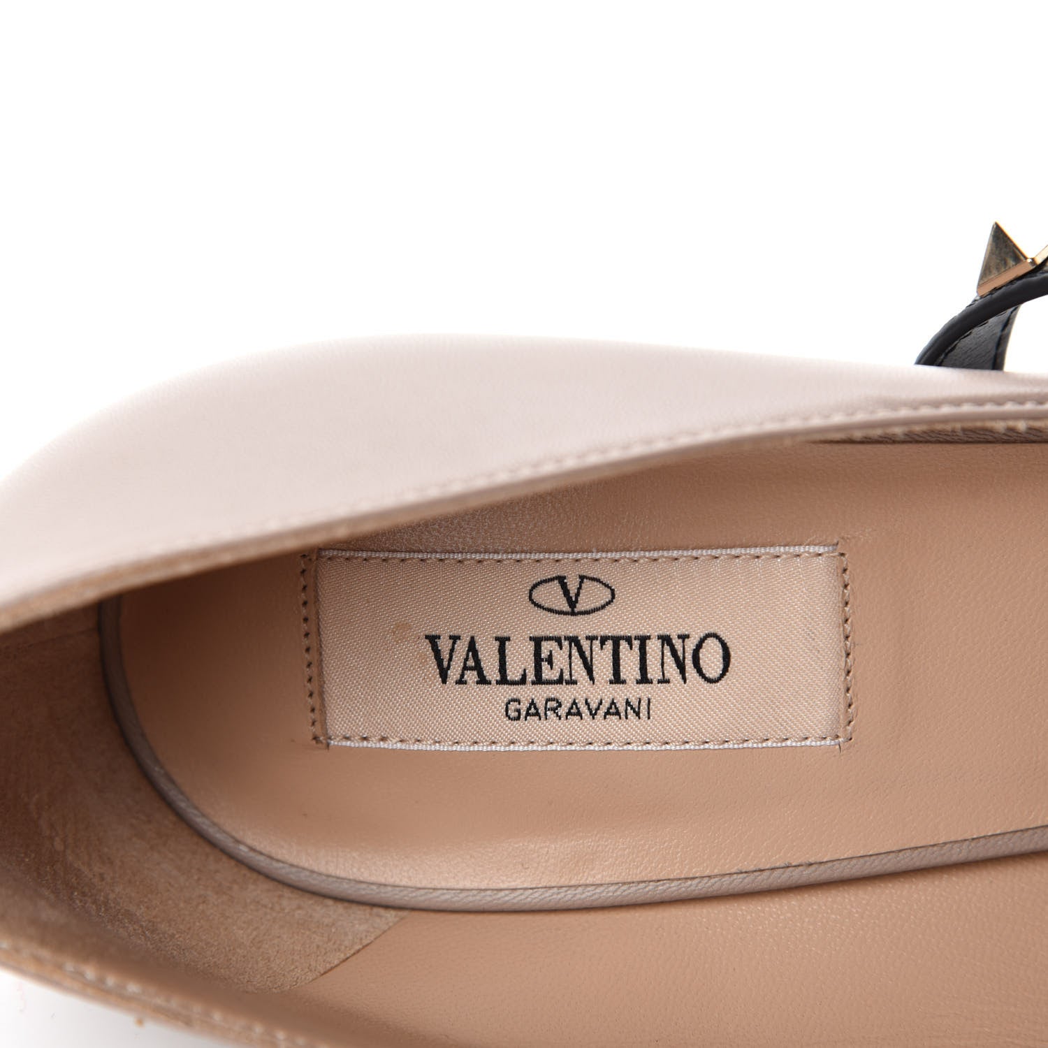 Valentino Garavani Nappa Rockstud Studwrap Strap 105mm Pumps 38.5 Poudre Black 7 of 9