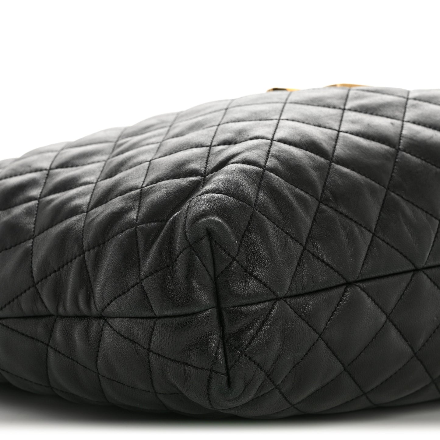 Lambskin Quilted Maxi Icare Shopping Tote Black