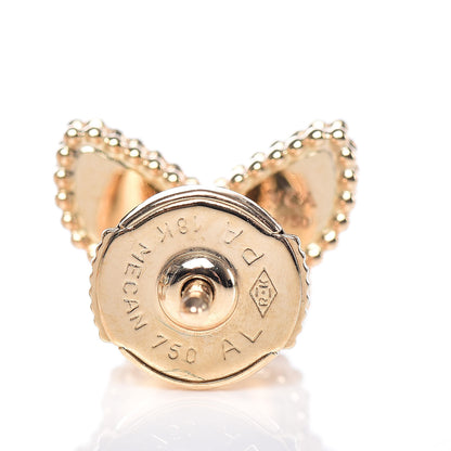 Van Cleef & Arpels 18K Yellow Gold Mother of Pearl Sweet Alhambra Butterfly Earrings 5 of 7