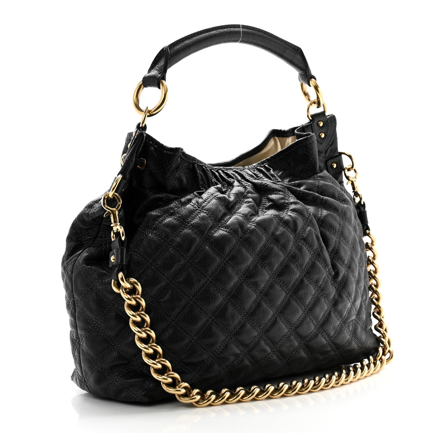 Marc Jacobs Calfskin Quilted Stam Hobo Black 2 of 9