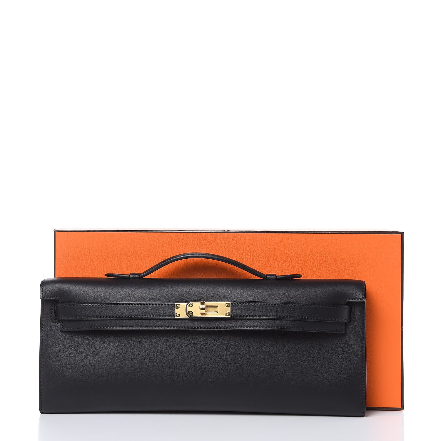 Hermes Swift Kelly Cut Clutch Pochette Black 10 of 10