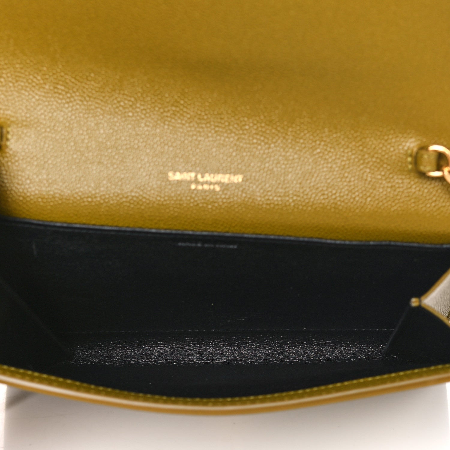 Saint Laurent Grain De Poudre Monogram Uptown Chain Wallet Olive 5 of 10