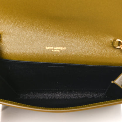 Saint Laurent Grain De Poudre Monogram Uptown Chain Wallet Olive 5 of 10