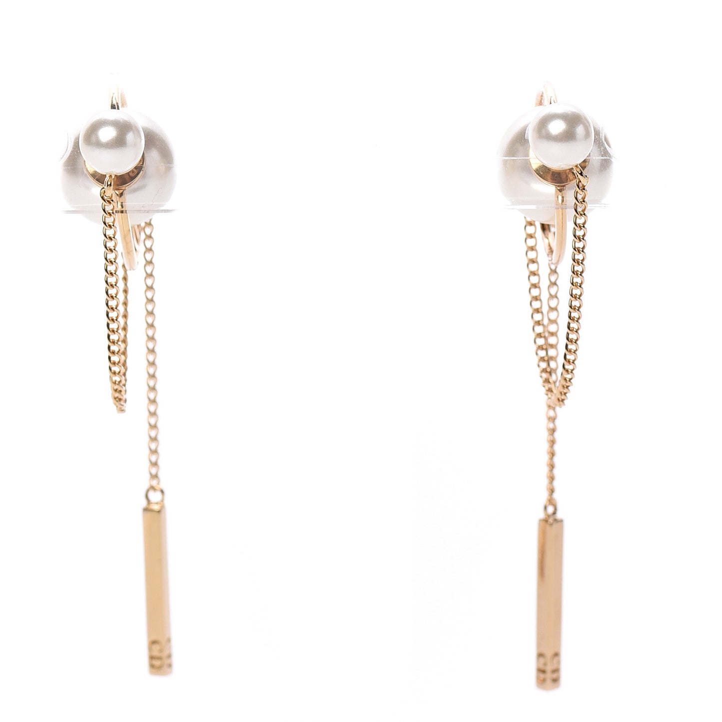 Pearl Tribales Dangle Chain Earrings Gold