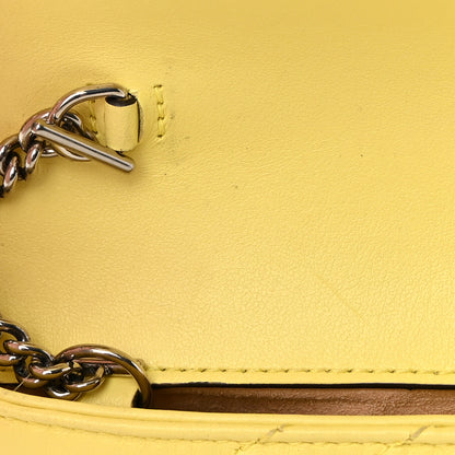 Gucci Calfskin Matelasse Super Mini GG Marmont Shoulder Bag Banana 11 of 18