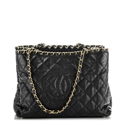 Chanel Calfskin Quilted Small Chain Me Tote Black 1 of 7