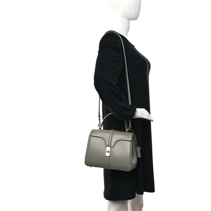 Celine Satinated Calfskin Small 16 Top Handle Bag Green Clay 2 of 13