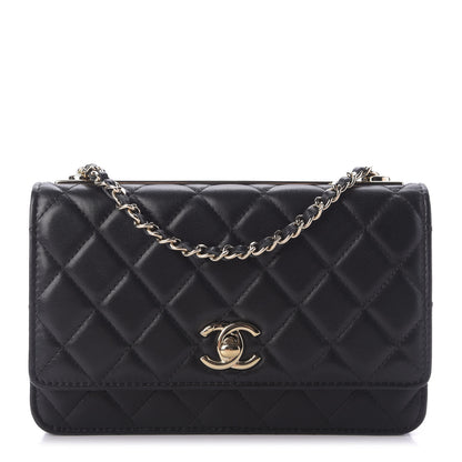 Chanel Lambskin Quilted Trendy CC Wallet On Chain WOC Black 1 of 10