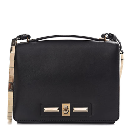 Valentino Garavani Vitello Flap Accordion Shoulder Flap Black 1 of 25