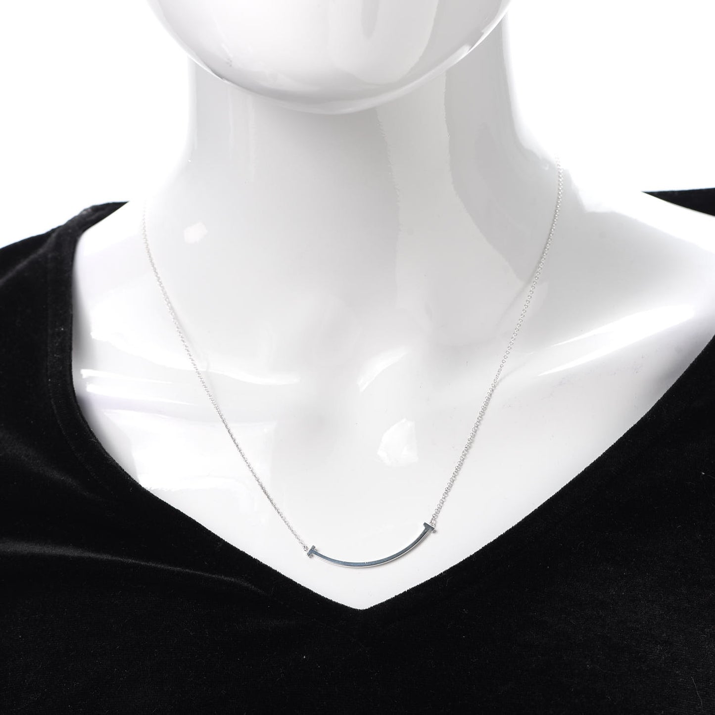Sterling Silver Small T Smile Pendant Necklace