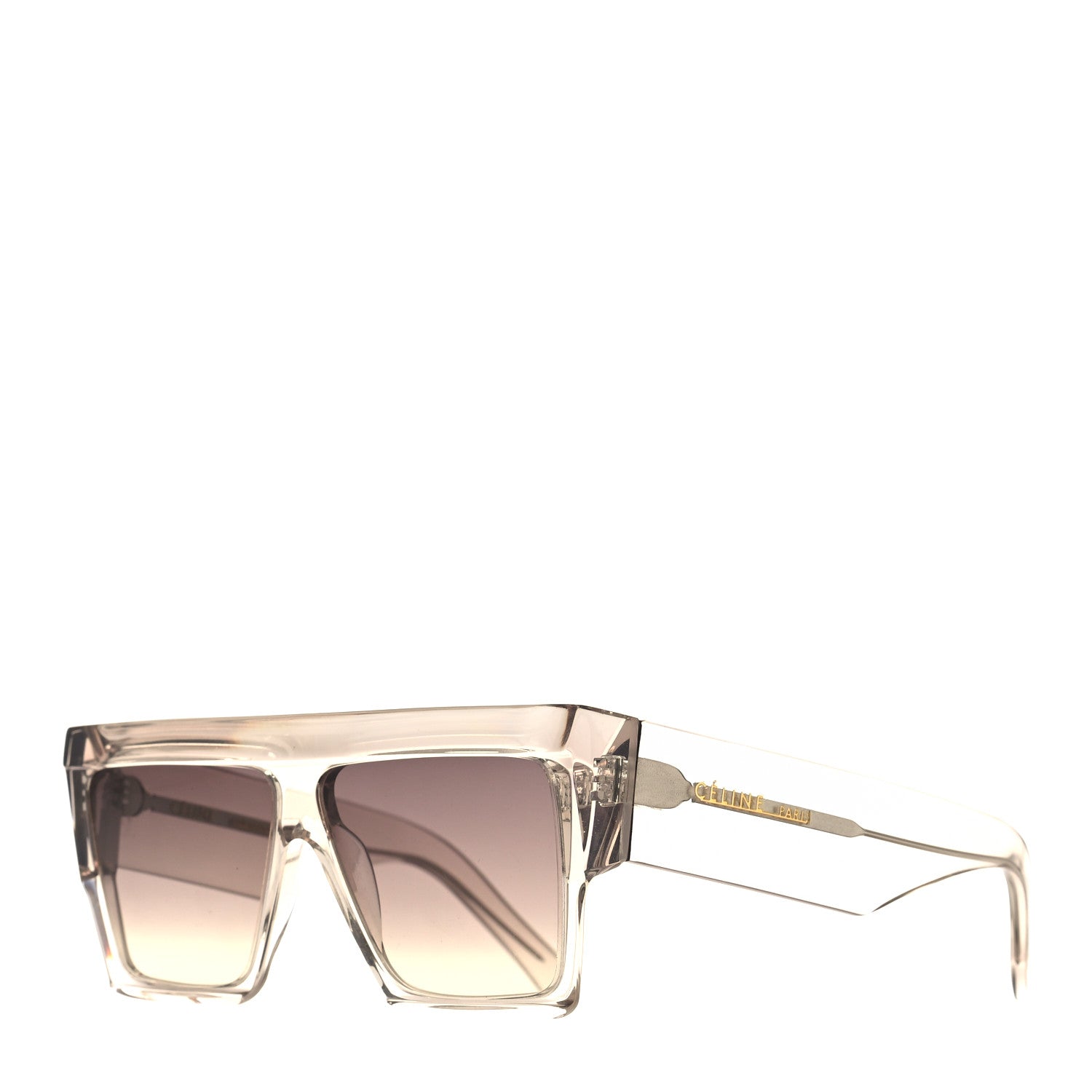Celine Square Acetate Transparent Smoke Flat Sunglasses CL 400301 Transparent Smoke 1 of 7